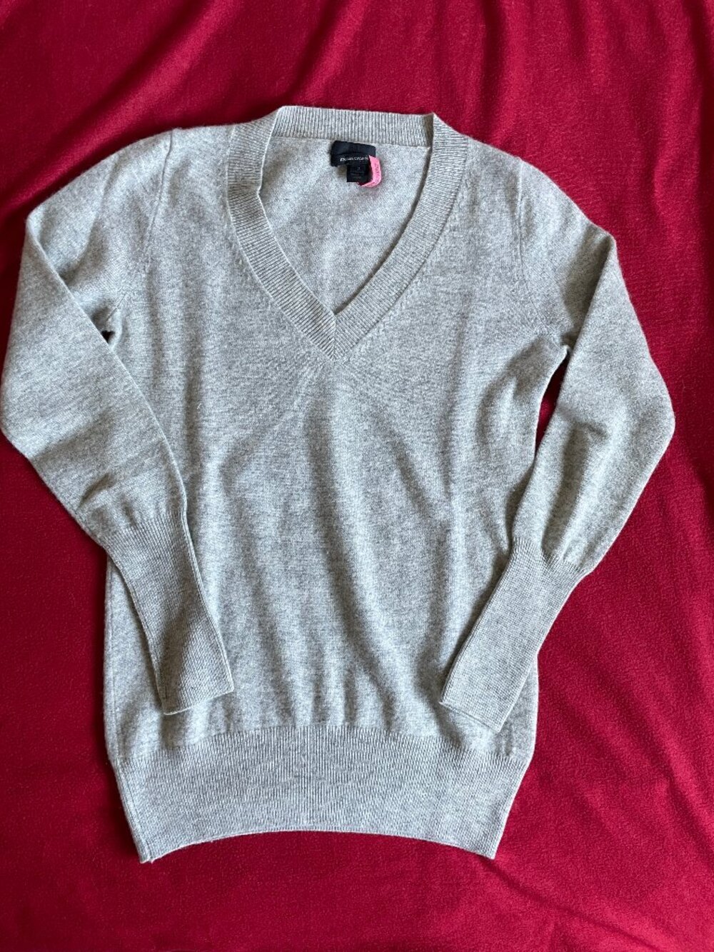 J. Crew Italian Cashmere V-Neck Gray Sweater Size S